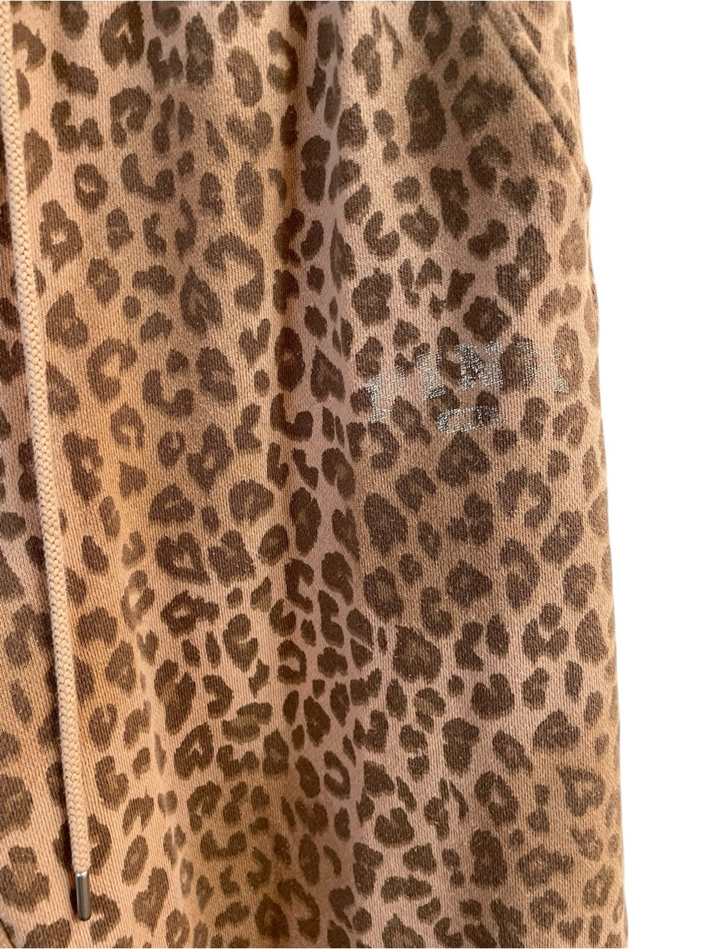 Victoria’s Secret PINK Leopard Print Sweatpants Raw Hem Lounge Pants Small - Picture 3 of 4